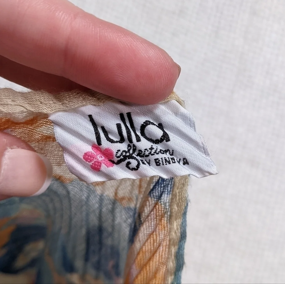 Lulla Collection by Bindya Floral Crinkle Scarf/Shawl -Cream‎ Multicolor